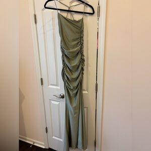 Green maxi dress.